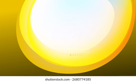 Design abstrato amarelo brilhante. Os gradientes suaves criam um efeito em camadas. Espaço central ideal para texto ou gráficos. Estética minimalista e moderna.