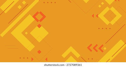 Fondo geométrico Abstractas amarillo brillante con diamantes, cuadrados, flechas y patrón en negrita eps10