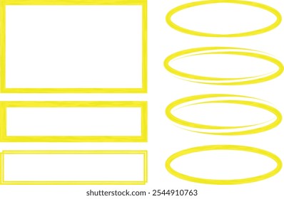 bright yellow artwork abstract pattern frames set vector