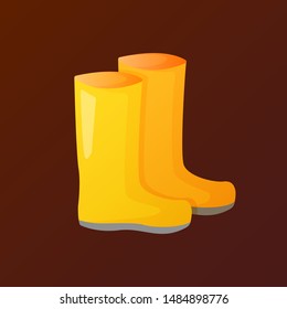 Bright yellow autumn gum boots. 