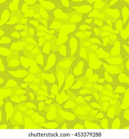 Bright yellow autumn leaf fall seamless pattern.