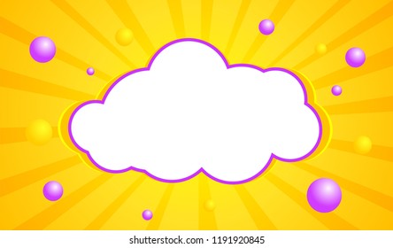 Bright yellow background with cloud