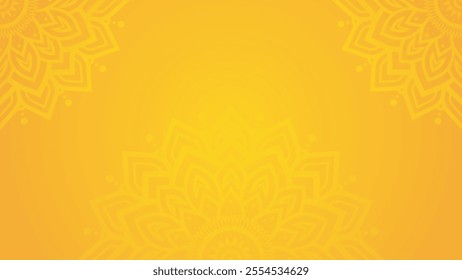 Bright Yellow Background with Decorative Mandala Design