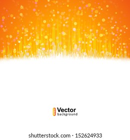 The bright yellow background with thin lines in the form of an equalizer and white backing for text