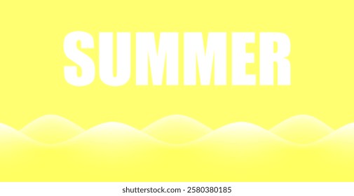 A bright yellow background with the word "SUMMER" in capital letters in white standing out in the center of the image. This background and composition create a bright atmosphere and a summery feel.