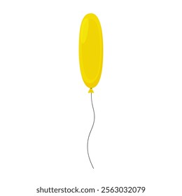 Bright yellow balloon floating against a simple white background