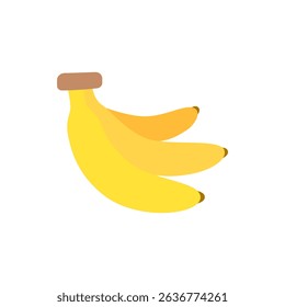 A bright yellow banana icon with smooth curves and a clean flat style, ideal for food apps, healthy lifestyle themes, or grocery illustrations.