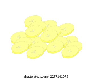 Bright yellow banana slices for anyone who likes them