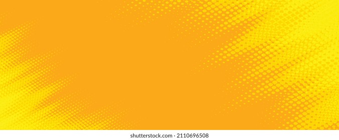 bright yellow banner with halftone effect 