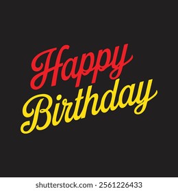  Bright yellow birthday card displaying "Happy Birthday" in a festive design, perfect for celebrating someone's special day.