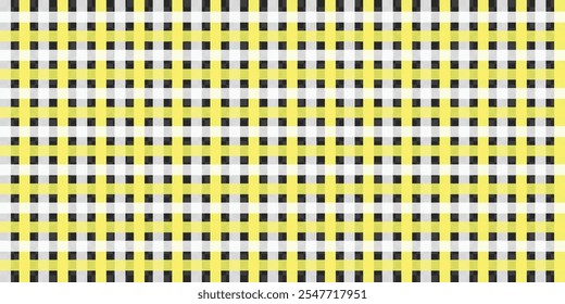 Bright Yellow and Black Checkered Abstract Pattern Background