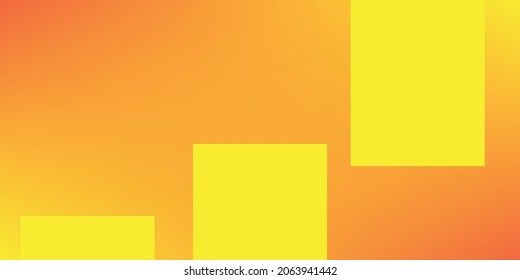Bright yellow blocks form a stair-like pattern over a vivid orange gradient background, symbolizing growth, progress, and energy in a modern abstract style