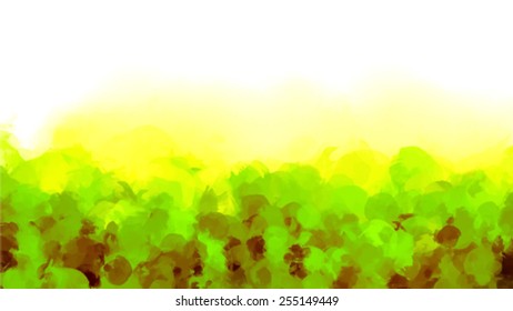 Bright yellow brush strokes background. Vector version 
