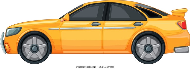 Carro amarelo brilhante com design esportivo