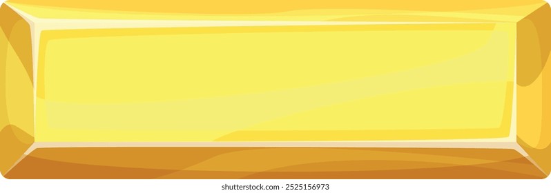 Bright yellow cartoon button. Decorative rectangle element