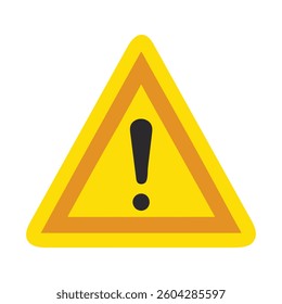 Bright Yellow Caution Triangle Sign with Exclamation Mark