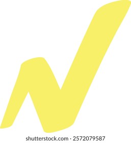 Bright yellow check mark provides a clear visual representation of approval, agreement, verification, or completion, conveying a positive message of confirmation and correctness