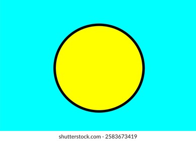 Bright Yellow Circle Over Vibrant Blue Background with Clean Design