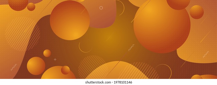 Bright Yellow with Circle Particle Motion Background Design. Graphic Design Element.