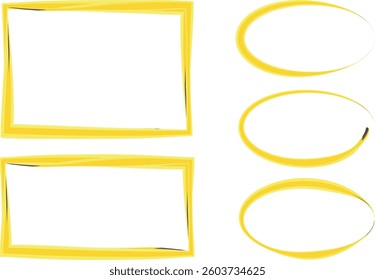 bright yellow colorful pattern abstract shapes frames creative borders set