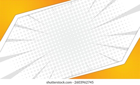 Bright Yellow Comic Book Style Background with Halftone Pattern