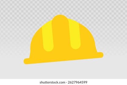 Bright yellow construction hard hat icon with ridged detail, perfect for safety manuals, worksite signage, or industrial branding. Ideal for OSHA-compliant graphics, contractor logos