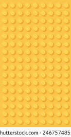 Anuncio de Vertical de placa base de juguete de construcción de color amarillo brillante, Ilustración vectorial para obras de arte y diseño con temas de bloques de construcción. Plantilla con Espacio para texto para texto, vista superior 