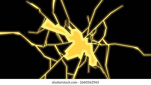 Fondo de superficie agrietada amarillo brillante