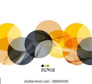 Bright yellow and dark textured geometric shapes isolated on white - modern design template