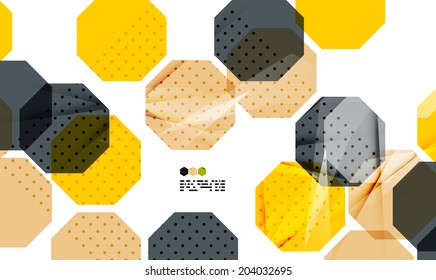 Formas geométricas de color amarillo claro y oscuro aisladas en blanco - plantilla de diseño moderno