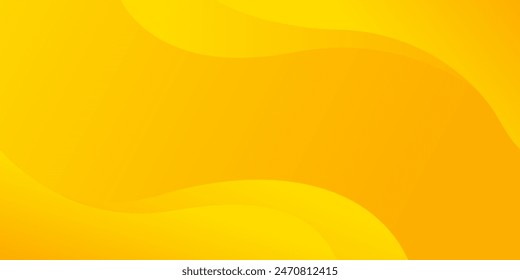 Bright yellow dynamic abstract background. Modern lemon orange color. Fresh template banner for web, pages, sales, events, holidays, parties, and falling. waving shapes with soft shadow