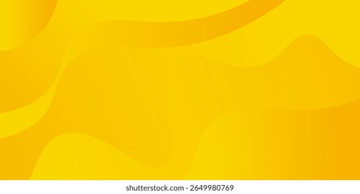 Bright yellow dynamic abstract background. Modern lemon orange color. Fresh template banner for web, pages, sales, events, holidays, parties, and falling. waving shapes with soft shadow
