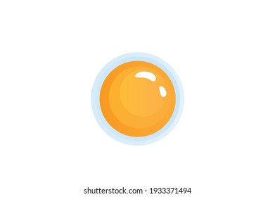 Bright yellow egg yolks in a white bowl Vector illustration isolated on white background