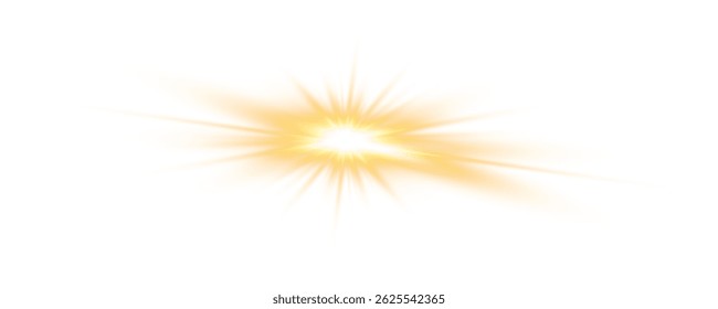 Bright yellow energy explosion PNG with starburst effect