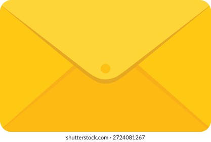 Envelope amarelo brilhante no fundo branco para comunicação de negócios