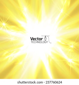 Bright yellow flash, jolt of electricity, plasma