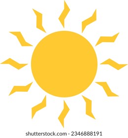 Bright Yellow Flat Sun Element