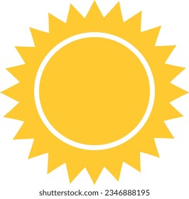 Bright Yellow Flat Sun Element