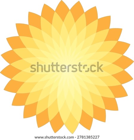 Bright Yellow Geometric Flower Logo with Golden Mandala Sunburst Pattern