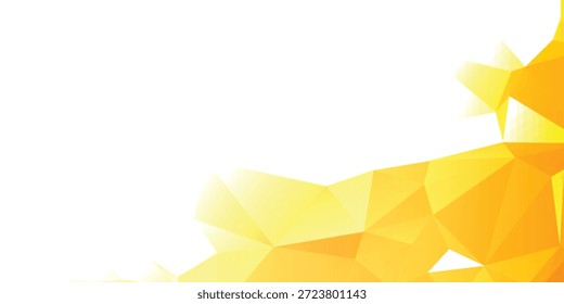 Fondo geométrico amarillo brillante del bajo-poli con los triángulos Abstractas y el resplandor de la luz del sol