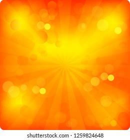 Bright yellow gift card for holidays and celebrations. Vecor illustration