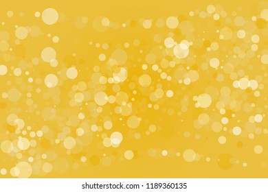 Bright yellow, Golden bokeh background. Scalable vector illustration. Pattern with circles of different scale and transparency with overlap. Easy background for banners, web pages, ads, Wallpapers