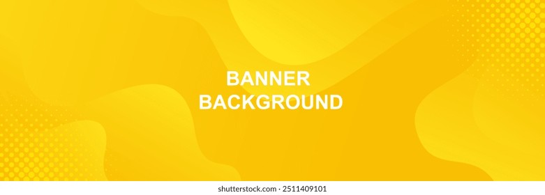 Bright yellow gradient fluid wave background with halftone, modern dynamic banner. Suitable for templates, sale banners, events, ads, web, pages and headers