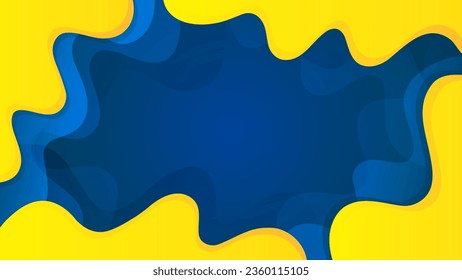 Olas de gradiente amarillo brillante. Pancarta abstracta con formas curvas que fluyen para el diseño gráfico creativo. Fondo vibrante de color de fluido. Ilustración vectorial.