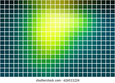 Bright yellow green abstract vector square tiles over white mosaic background