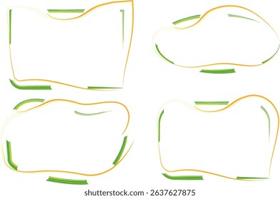bright yellow green colorful decorative abstract text box frames