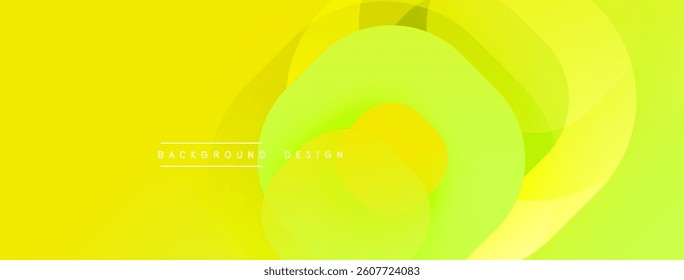 Bright yellow, green layers create abstract circular design. Smooth gradients, modern aesthetic. Perfect backdrop for presentations, websites, graphics.