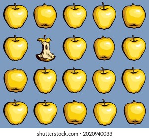 Manzanas grandes y sabrosas. Dibujo de vectores