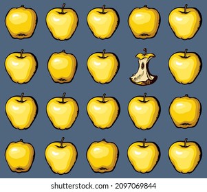Bright yellow hand drawn big ripe fresh bio botanic farm garden plant juice diet snack design grey art  sketch line style. Closeup view 1 juicy choice abstract solution alone isolate other object idea