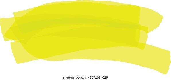 Bright yellow highlighter brush stroke creating a vibrant, textured background, adding a lively pop of color to designs. Perfect for modern, artistic projects and cheerful themes